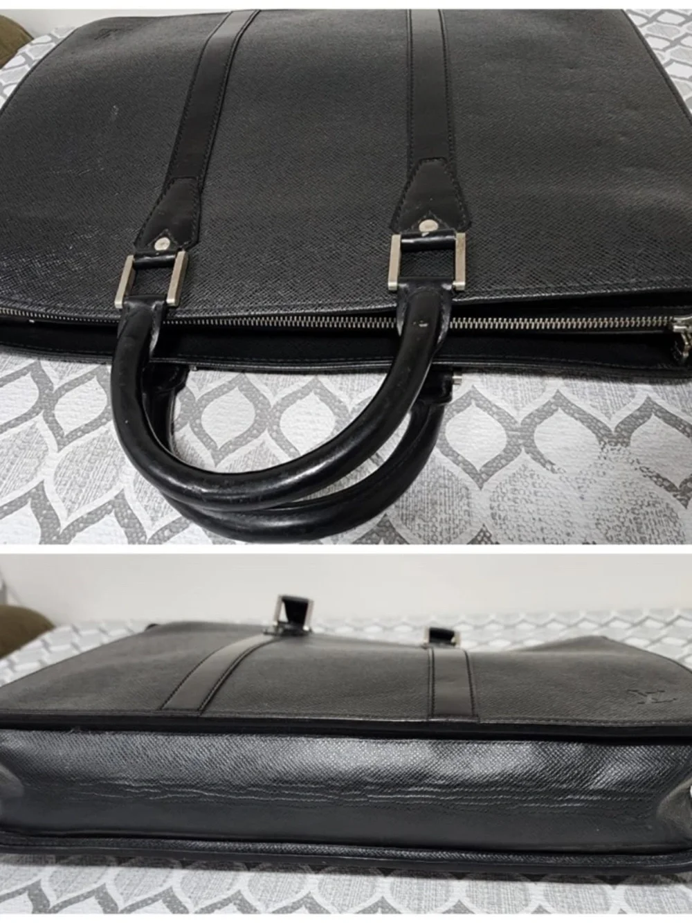 Authentic Louis Vuitton Taiga Lozan Briefcase Black